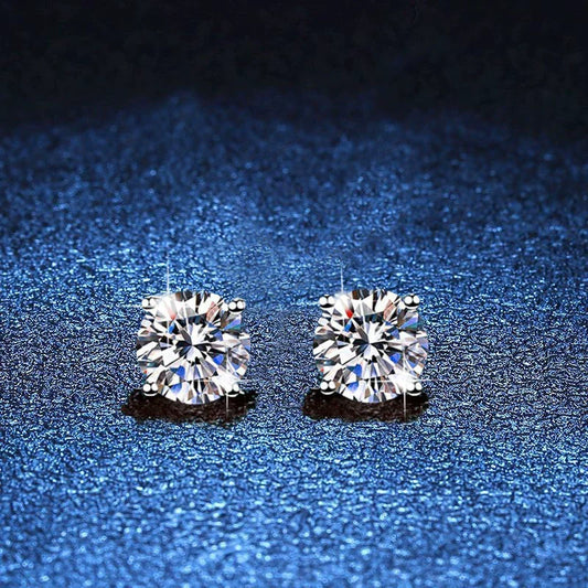 [Leaves]FOUR-PRONG MOISSANITE EARRINGS