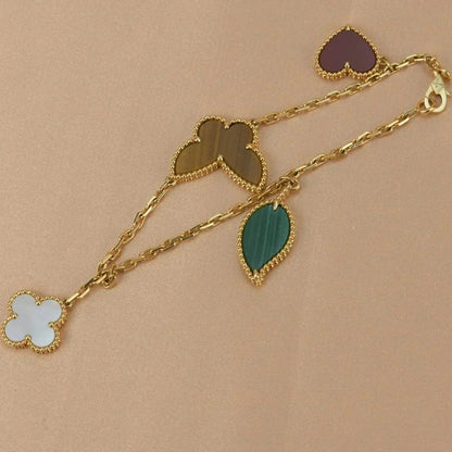 [Leaves]LUCKY NATURE MULTI-CHARM BRACELET