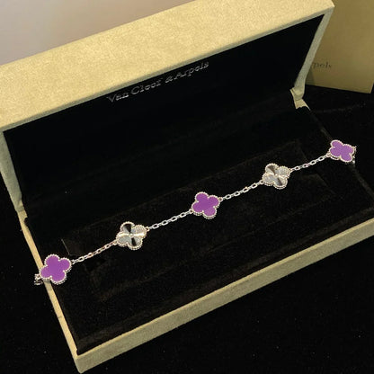 [Leaves]LUCKY CLOVER 5-MOTIF BRACELET - VIOLET COLLECTION