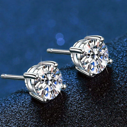 [Leaves]FOUR-PRONG MOISSANITE EARRINGS