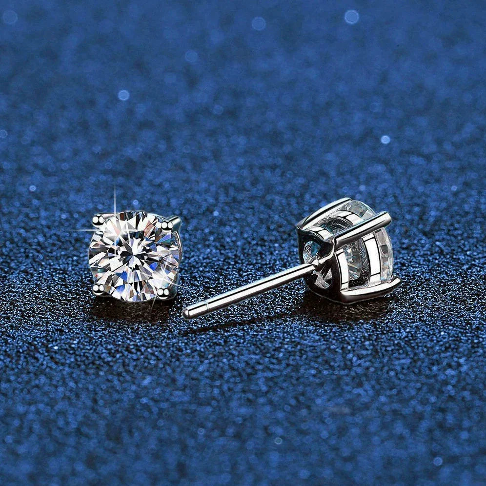 [Leaves]FOUR-PRONG MOISSANITE EARRINGS