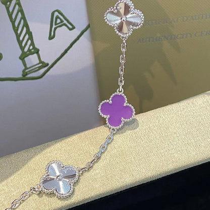 [Leaves]LUCKY CLOVER 5-MOTIF BRACELET - VIOLET COLLECTION