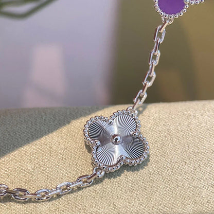 [Leaves]LUCKY CLOVER 5-MOTIF BRACELET - VIOLET COLLECTION