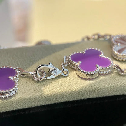 [Leaves]LUCKY CLOVER 5-MOTIF BRACELET - VIOLET COLLECTION