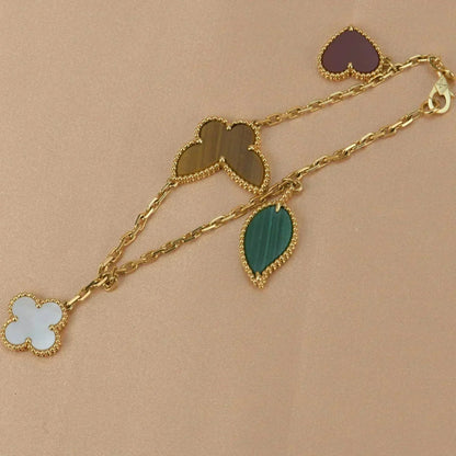 [Leaves]LUCKY NATURE MULTI-CHARM BRACELET