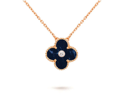 [Leaves]15MM CLOVER FLOWER DIAMOND PENDANT NECKLACE COLLECTION