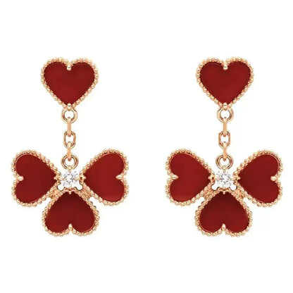 [Leaves]SWEET CLOVER CARNELIAN EARRINGS
