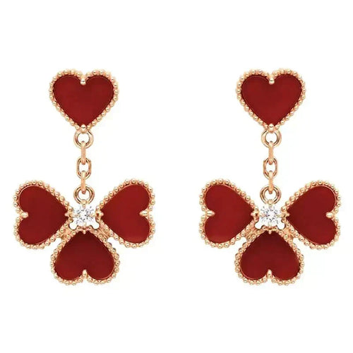 [Leaves]SWEET CLOVER CARNELIAN EARRINGS