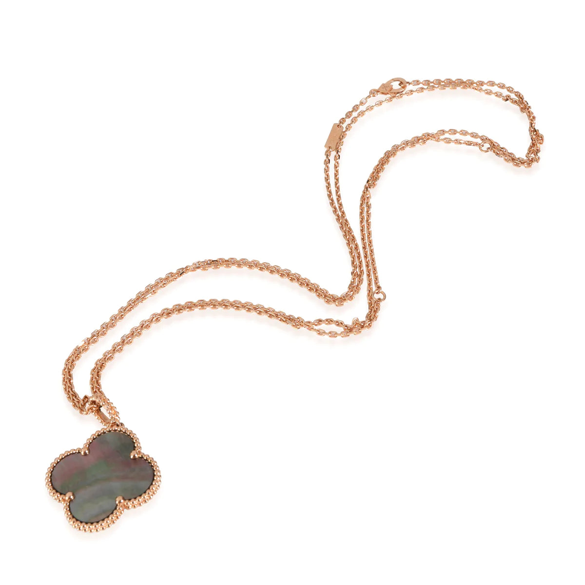 [Leaves]CLOVER 25MM GOLD DARK MOP BIG CLOVER NECKLACE