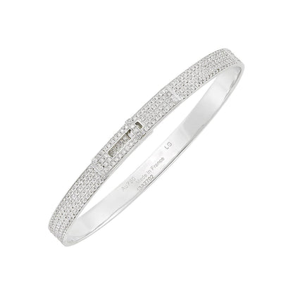 [Leaves]HM KELLY BRACELET IN SILVER AND FULL PAVE DIAMOND
