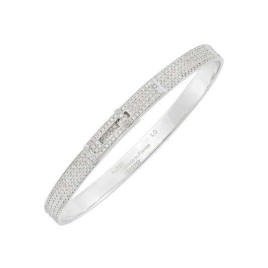 [Leaves]HM KELLY BRACELET IN SILVER AND FULL PAVE DIAMOND