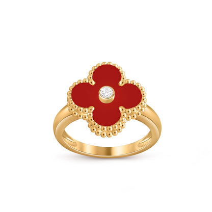 [Leaves]LUCKY CLOVER DIAMOND-ACCENT GOLD RING COLLECTION