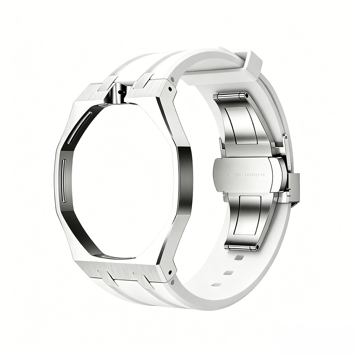 [Leaves]OAK POP WHITE STEEL SILICONE STRAP