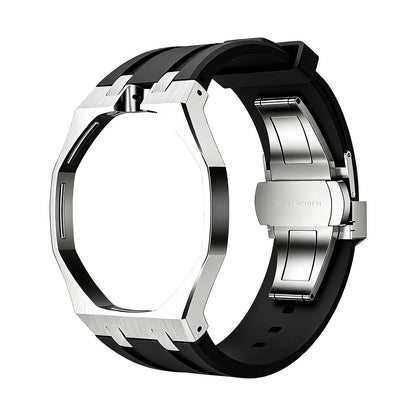 [Leaves]OAK POP BLACK STEEL SILICONE STRAP