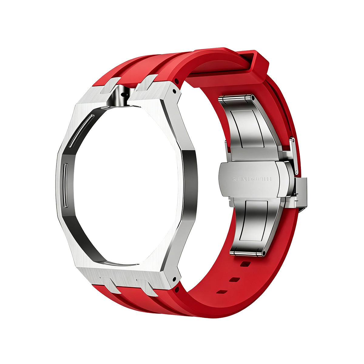 [Leaves]OAK POP RED STEEL SILICONE STRAP