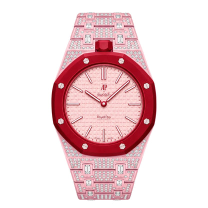 [Leaves]Royal Oak Pop Exclusive Bioceramic Case & Bioceramic Strap Full Diamond