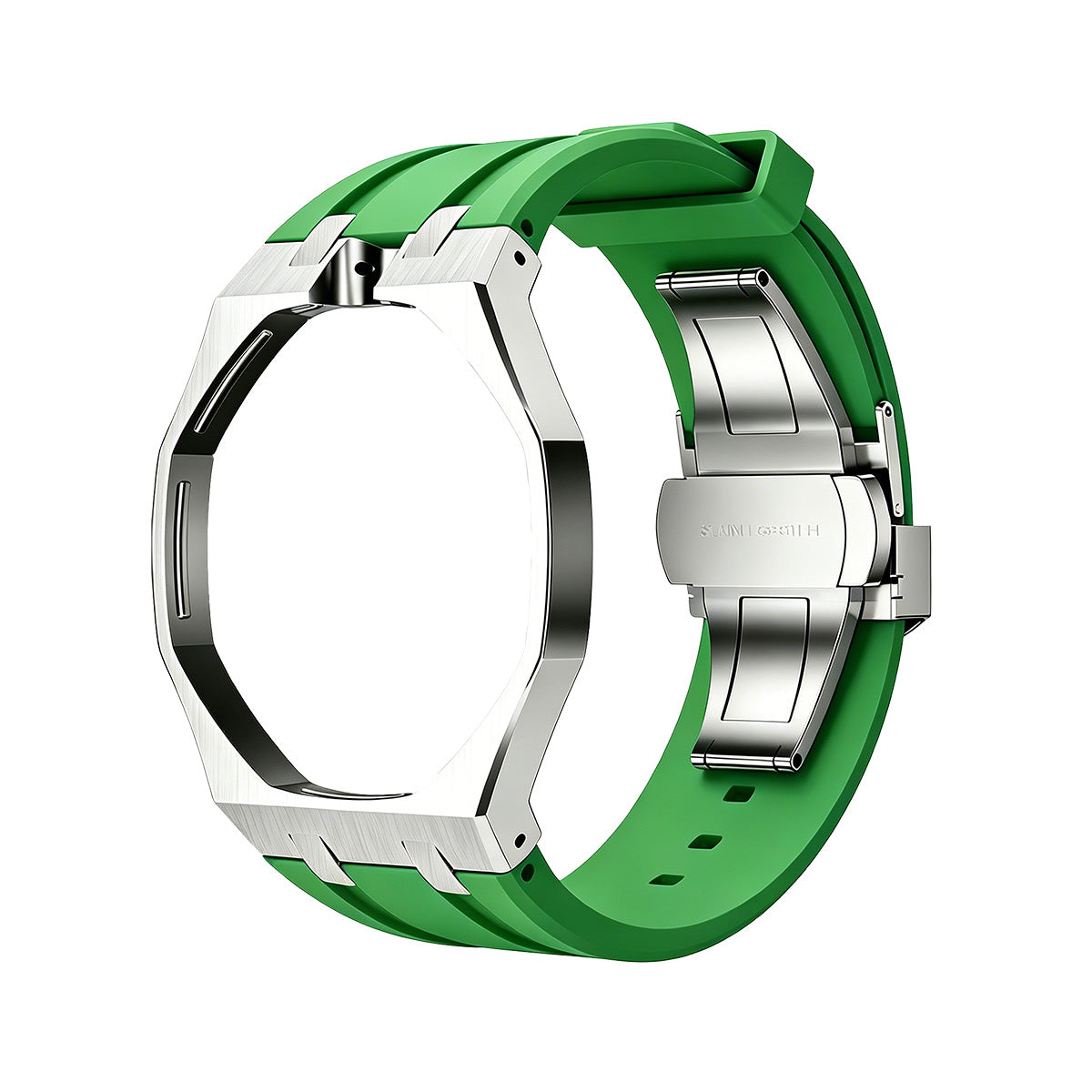 [Leaves]OAK POP GREEN STEEL SILICONE STRAP