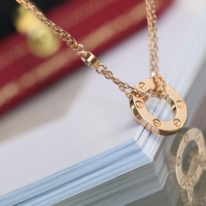 [Leaves]LOVE NECKLACE ADJUSTABLE ROSE GOLD 2 DIAMOND