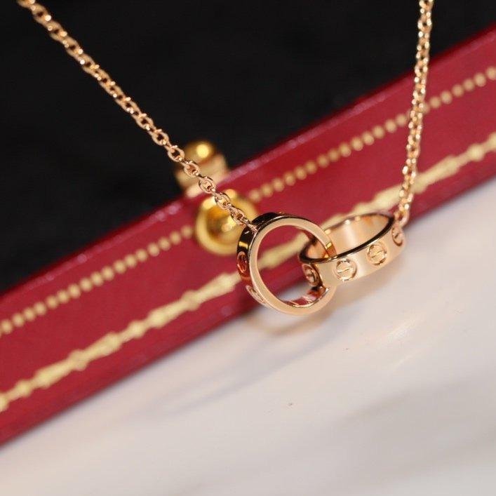[Leaves]LOVE NECKLACE PINK GOLD AND SILVER