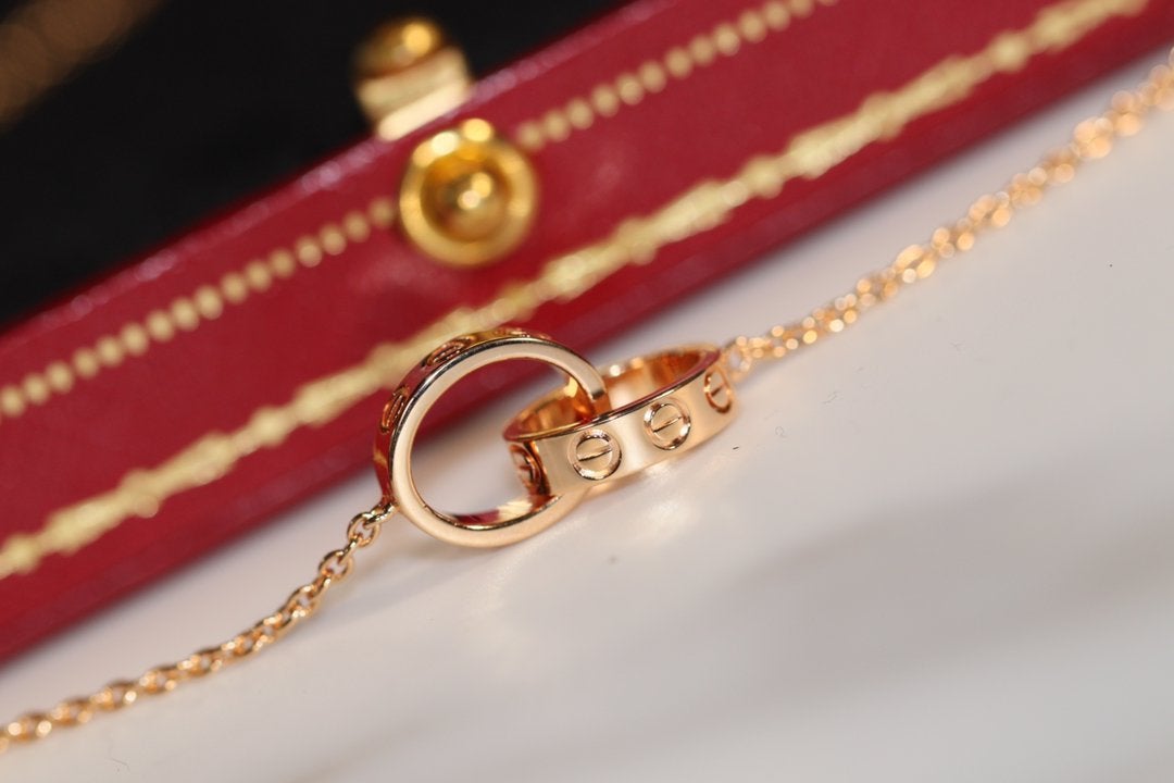 [Leaves]LOVE NECKLACE PINK GOLD AND SILVER