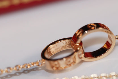[Leaves]LOVE NECKLACE PINK GOLD AND SILVER