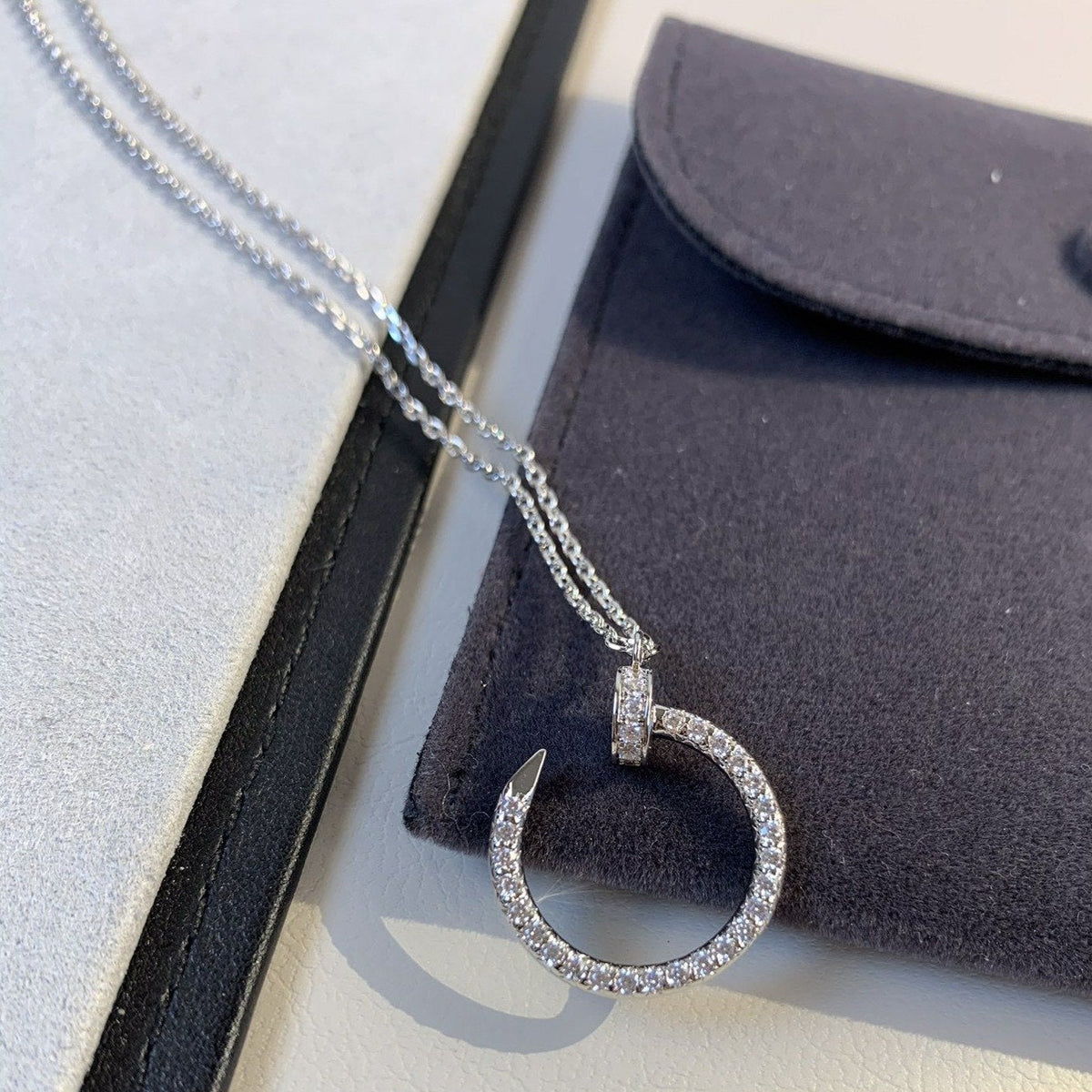 [Leaves]JUSTE NECKLACE SILVER DIAMONDS