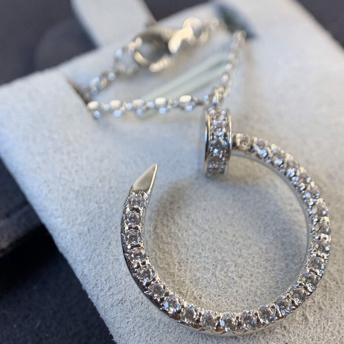 [Leaves]JUSTE NECKLACE SILVER DIAMONDS