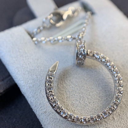 [Leaves]JUSTE NECKLACE SILVER DIAMONDS