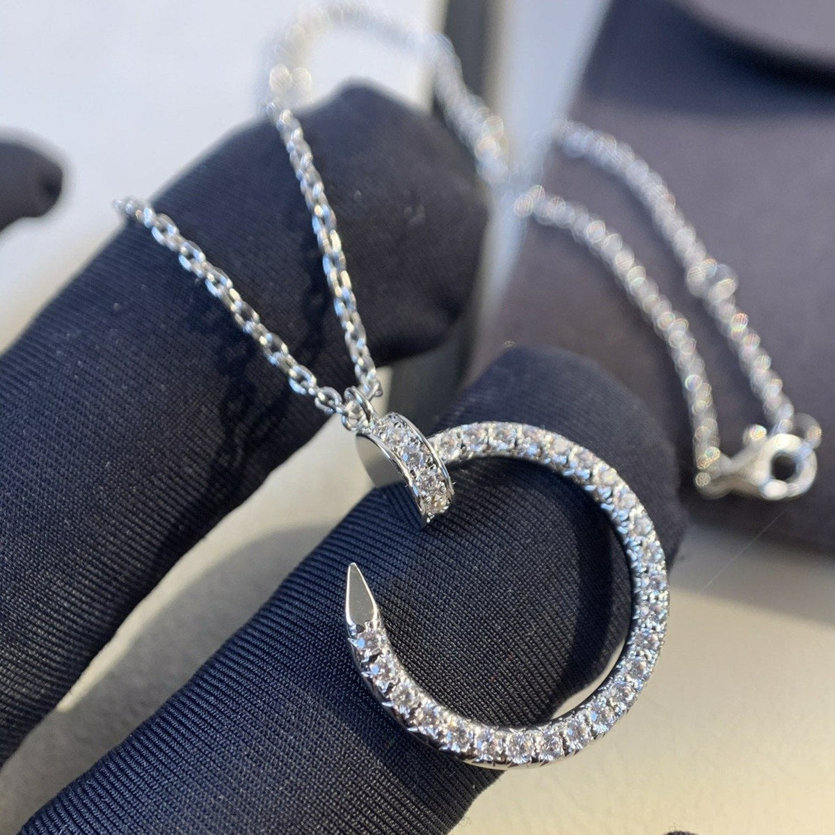 [Leaves]JUSTE NECKLACE SILVER DIAMONDS