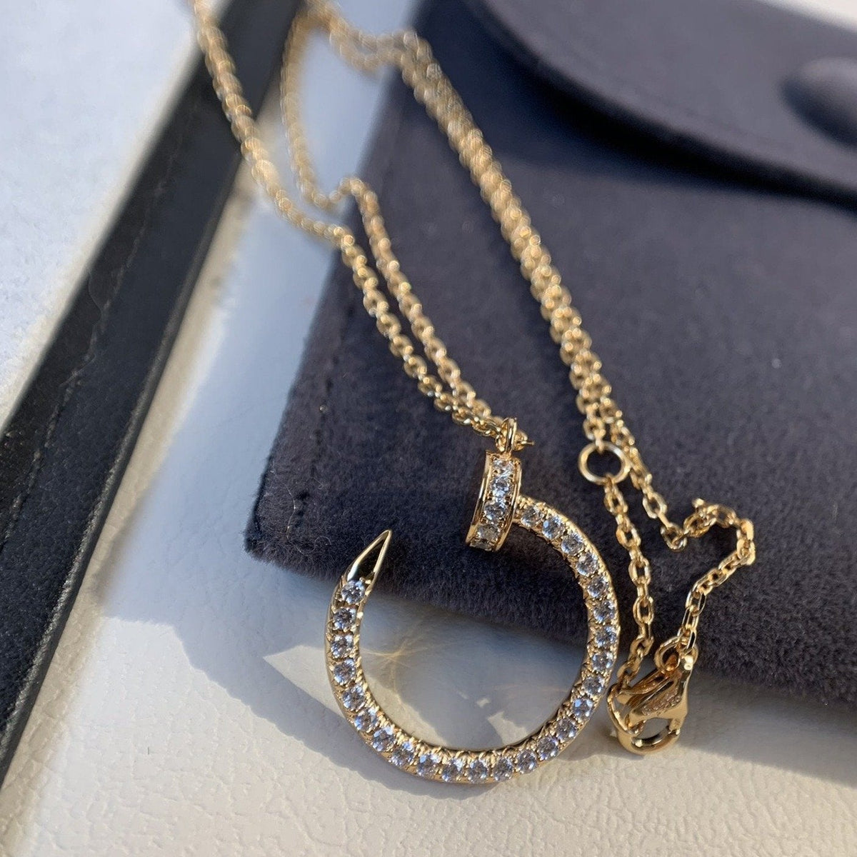 [Leaves]JUSTE NECKLACE PINK GOLD DIAMONDS