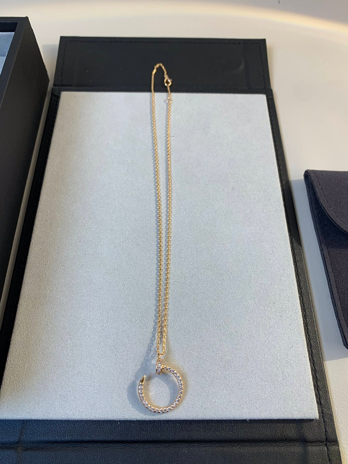 [Leaves]JUSTE NECKLACE PINK GOLD DIAMONDS