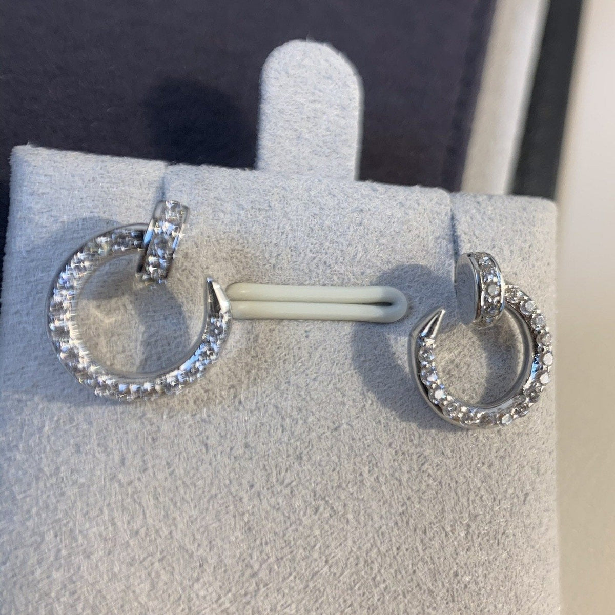 [Leaves]JUSTE EARRINGS SILVER DIAMONDS