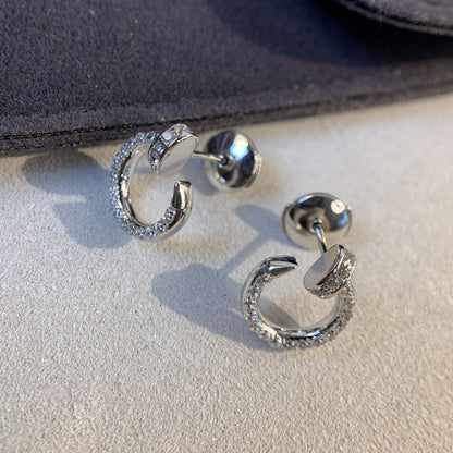 [Leaves]JUSTE EARRINGS SILVER DIAMONDS