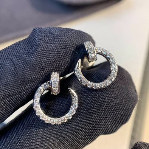 [Leaves]JUSTE EARRINGS SILVER DIAMONDS