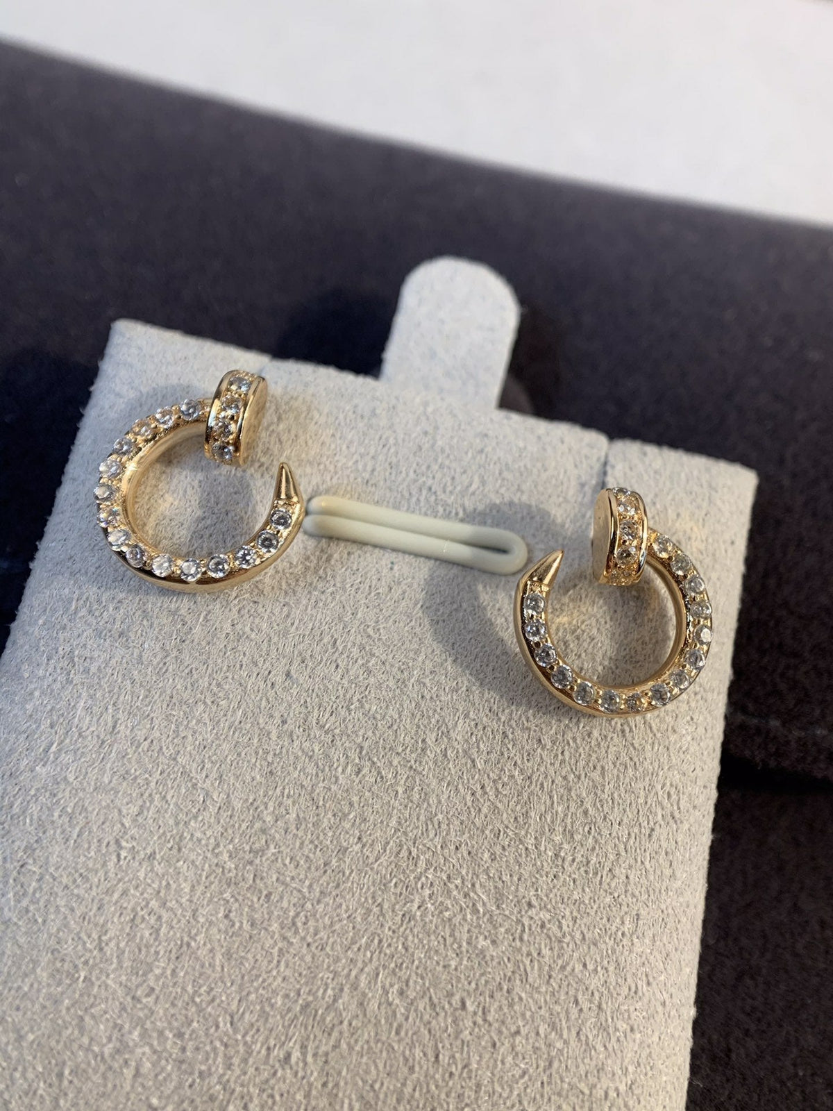 [Leaves]JUSTE EARRINGS GOLD DIAMONDS