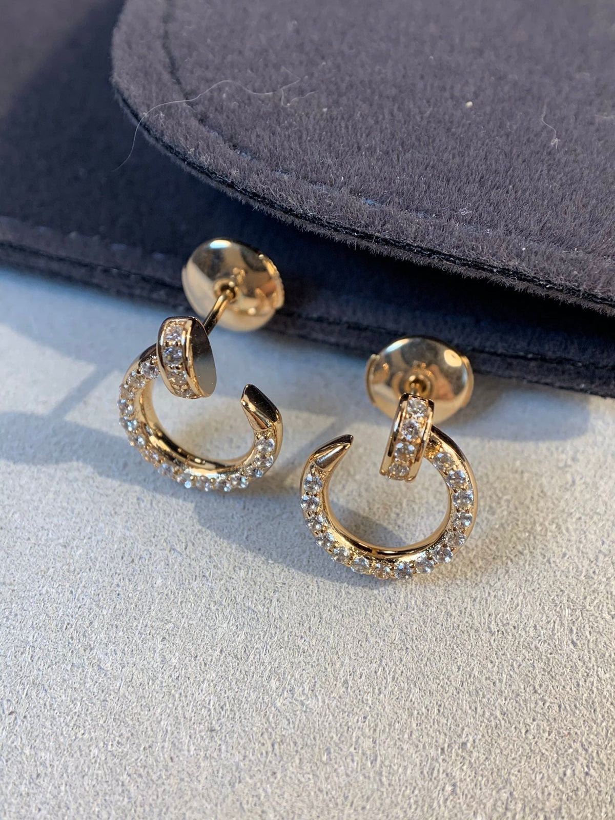 [Leaves]JUSTE EARRINGS GOLD DIAMONDS