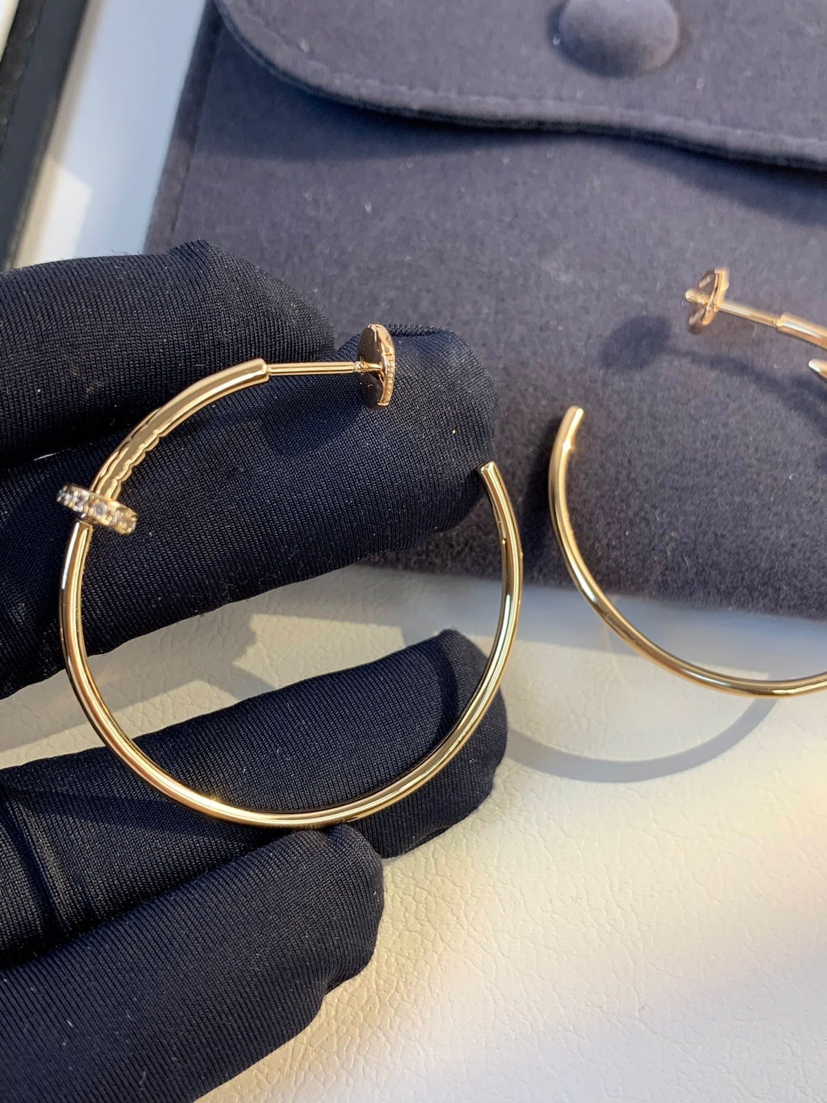 [Leaves]JUSTE EARRINGS GOLD DIAMONDS 1.8MM