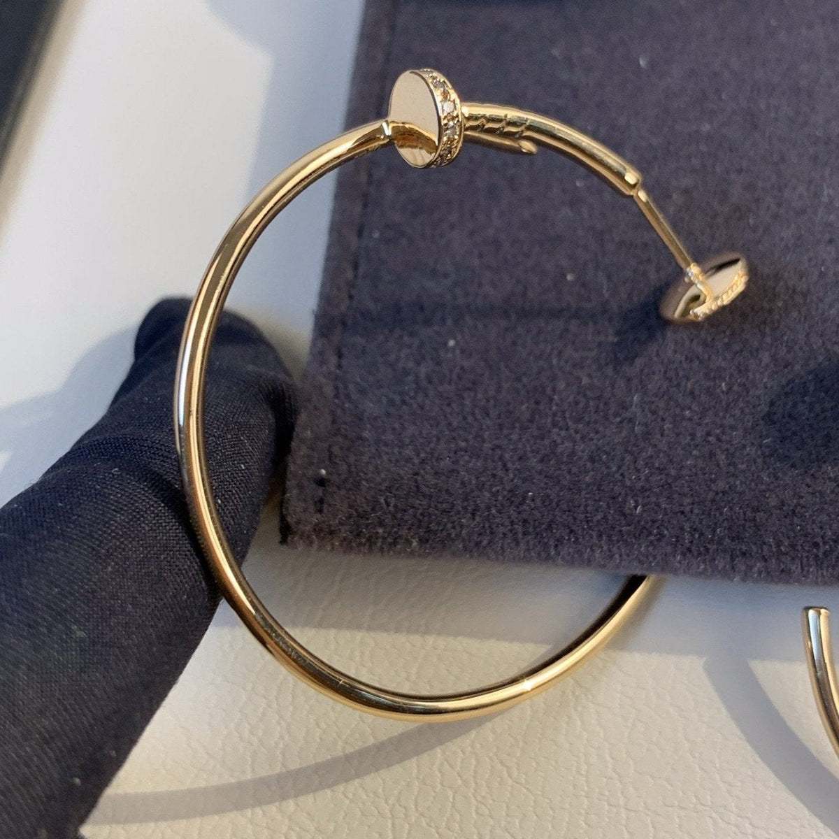 [Leaves]JUSTE EARRINGS GOLD DIAMONDS 1.8MM