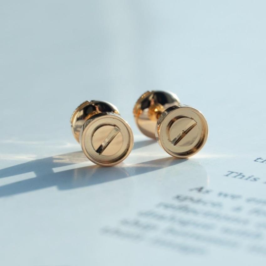 [Leaves]LOVE EARRINGS PINK GOLD 10MM
