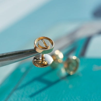 [Leaves]LOVE EARRINGS PINK GOLD 10MM