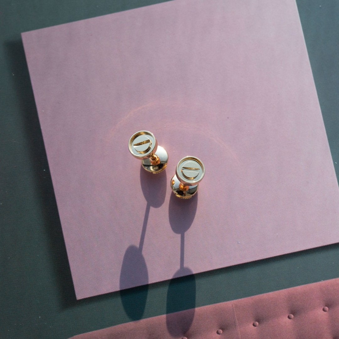 [Leaves]LOVE EARRINGS PINK GOLD 10MM