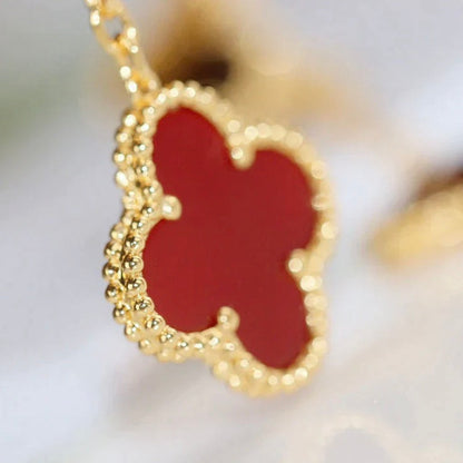 [Leaves]CLOVER  2 MOTIF  TIGER EYE CARNELIAN EARRINGS
