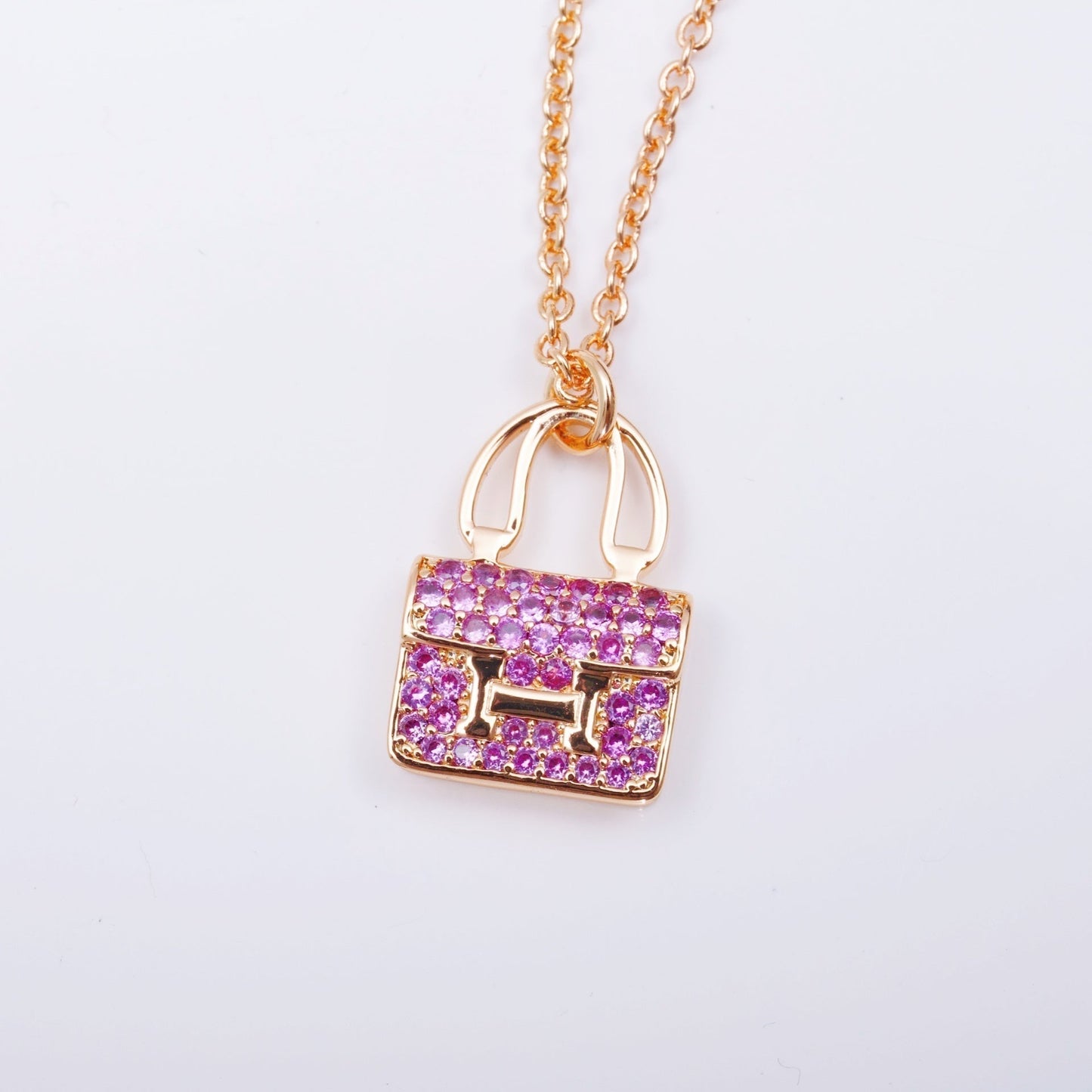 [Leaves]CONSTANCE PEDANT PURPLE DIAMOND NECKLACE