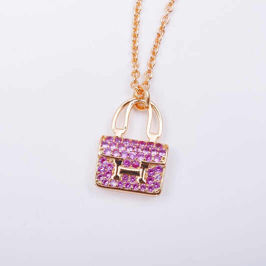 [Leaves]CONSTANCE PEDANT PURPLE DIAMOND NECKLACE