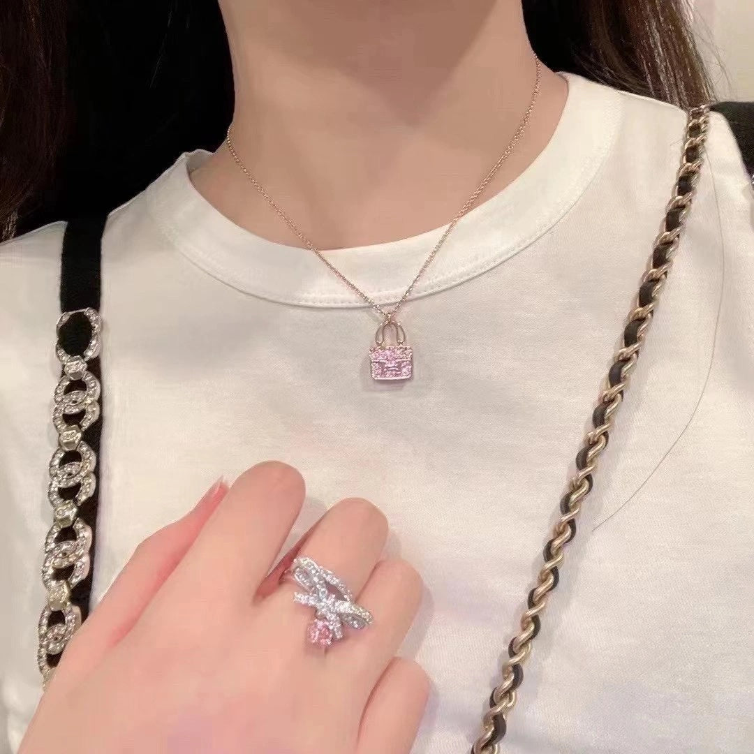 [Leaves]CONSTANCE PEDANT PURPLE DIAMOND NECKLACE