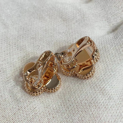 [Leaves]CLOVER MEDIUM 1 MOTIFS CARNELIAN  DIAMOND earrings