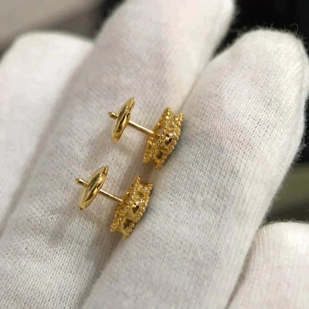 [Leaves]CLOVER MINI 9.5MM MALACHITE  EARRINGS