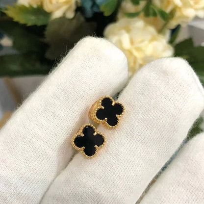 [Leaves]CLOVER MINI 9.5MM BLACK MOP EARRINGS