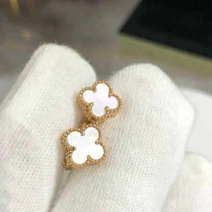 [Leaves]CLOVER MINI 9.5MM WHITE MOP EARRINGS
