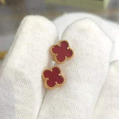[Leaves]CLOVER MINI 9.5MM CARNELIAN EARRINGS